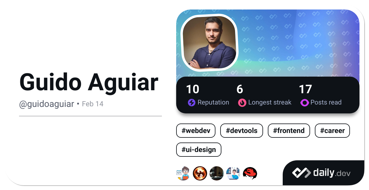 Guido Aguiar's Dev Card