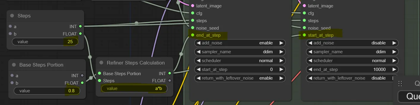 KSampler (Advanced) Inputs