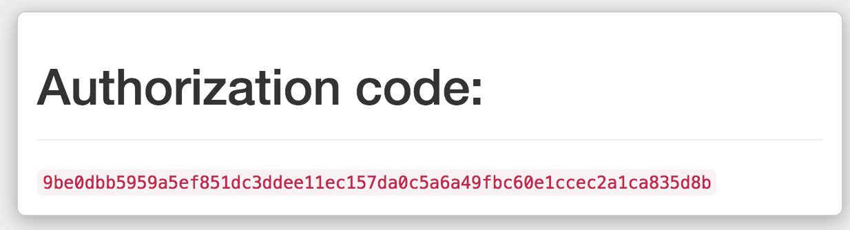 development-auth-code