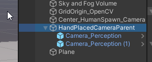 将相机预制体放在HandPlacedCameraParent下