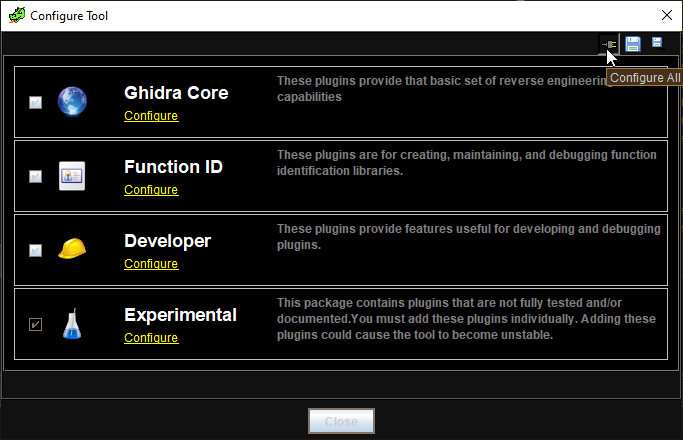 Configure tool