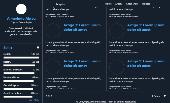 Página Principal com footer