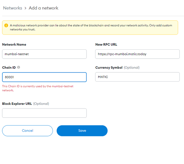 Adding netwrok to METAMASK