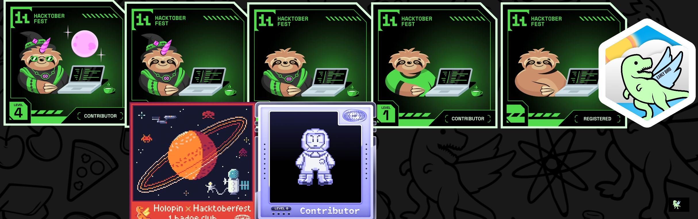 An image of @kiranbaliga's Holopin badges, which is a link to view their full Holopin profile