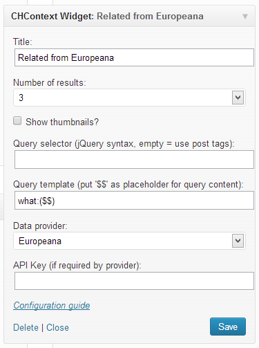 Plugin config panel