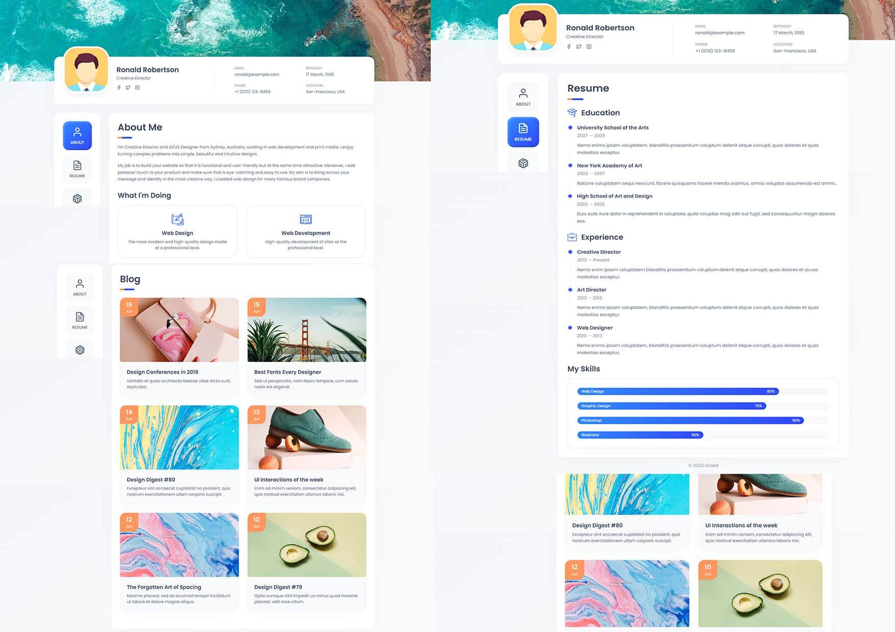 GitHub - Waite0603/Resume-vCard-Collection: About Responsive Personal ...