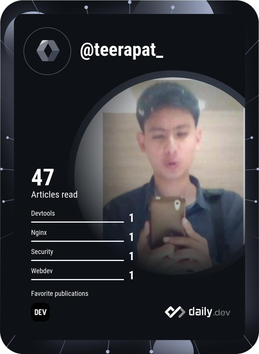 Teerapat Phokhonwong's Dev Card