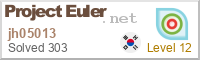 jh05013's Project Euler stats
