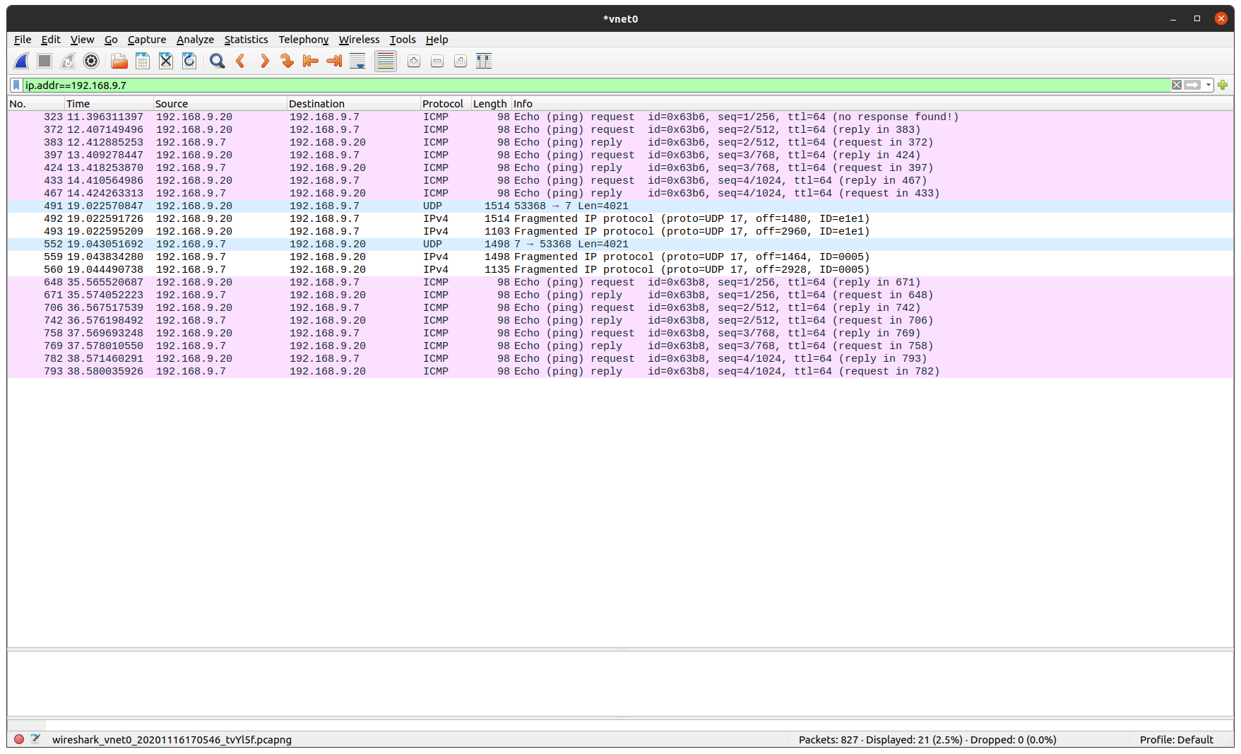 Sample PyTCP log output