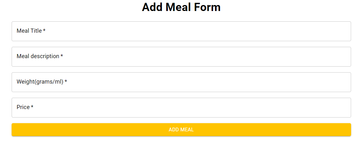 Add new meal form