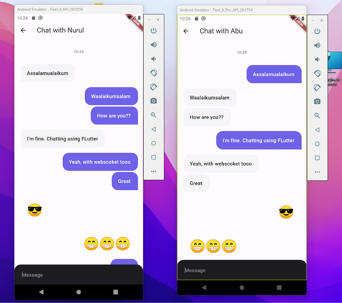 Flutter Chat App UI and websocket