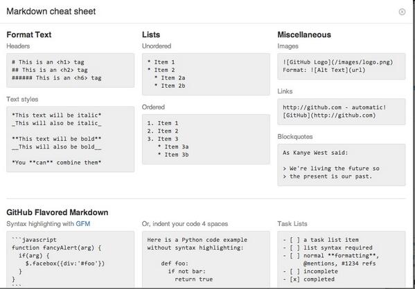 Markdown cheatsheet