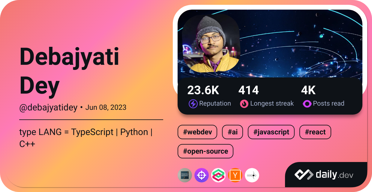 Debajyati Dey's Dev Card