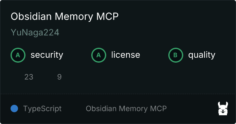 Obsidian Memory MCP server