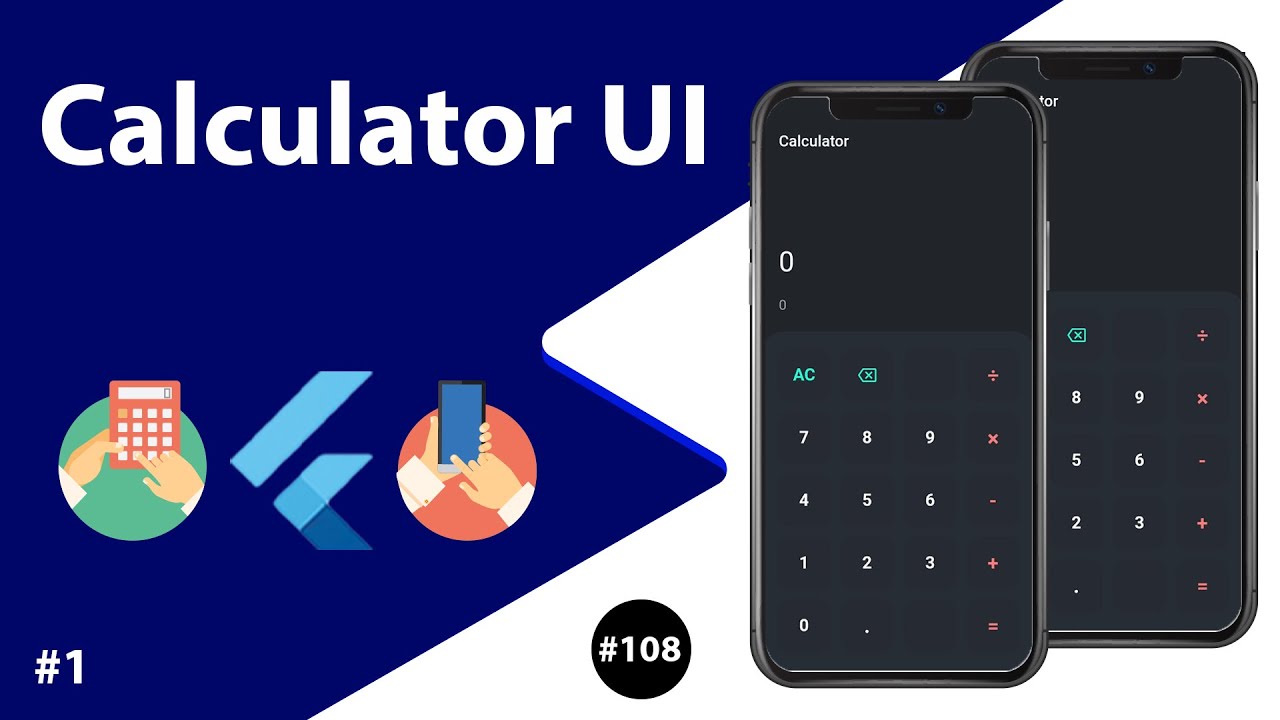 Flutter Tutorial - 1/2 Calculator UI From Scratch YouTube video