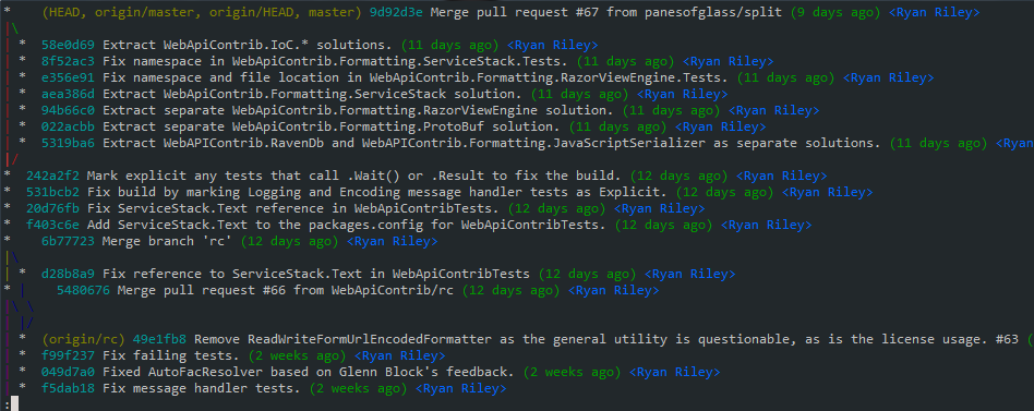 git log example output