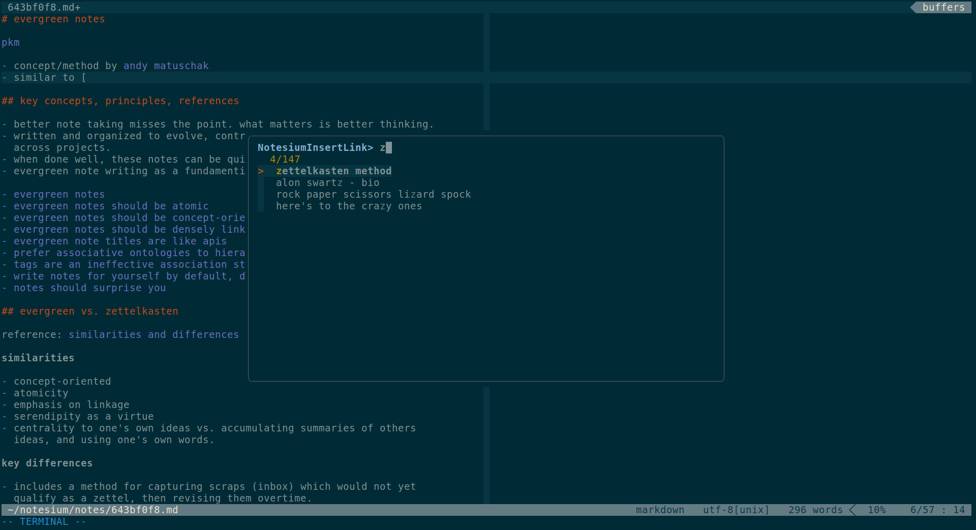 image: vim link insertion