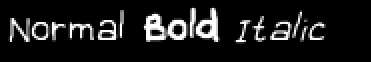 Font boldness/italicness example