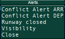 Alerts Menu