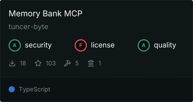 Memory Bank MCP server