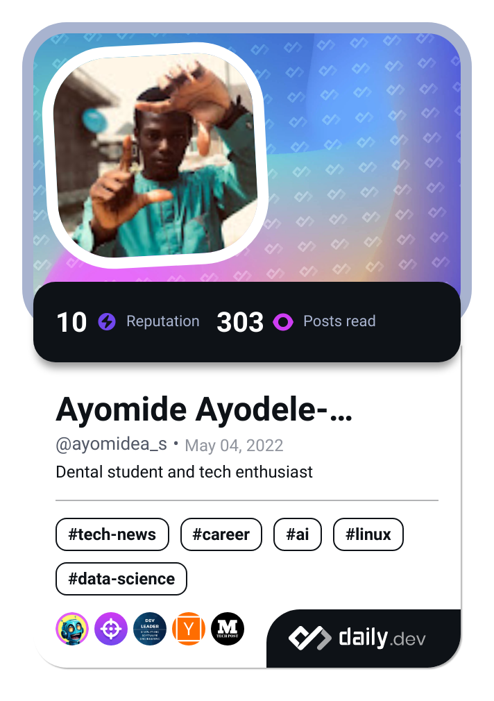 Ayomide Ayodele-Soyebo's Dev Card