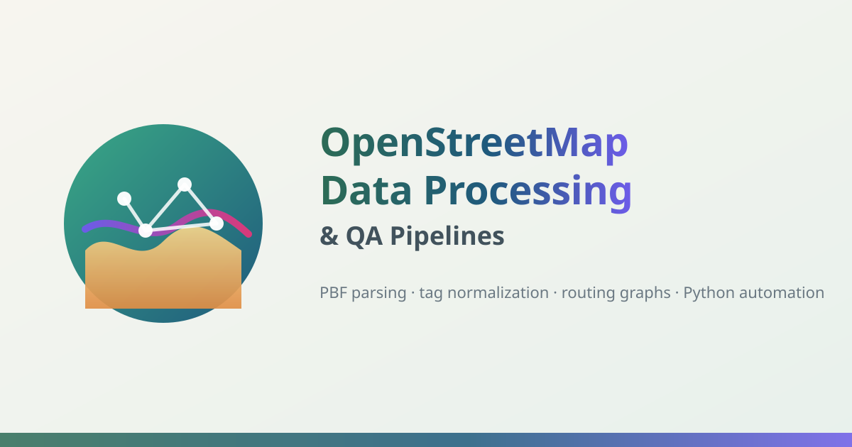 OpenStreetMap Data Processing & QA Pipelines