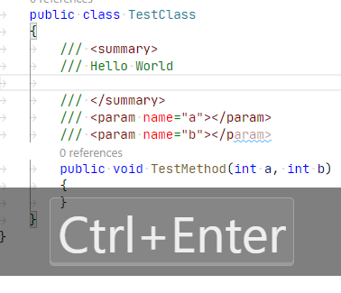 ctrl enter not inserting doc comment