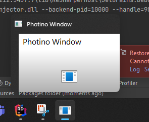 Photino in taskbar