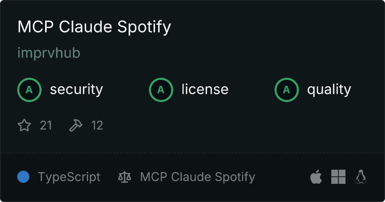 Claude Spotify MCP server