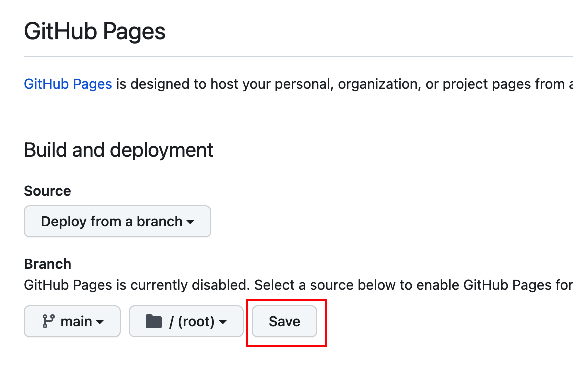 save button for build and deployment