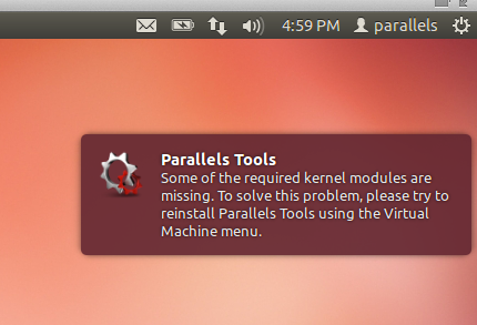 Parallels Tools error