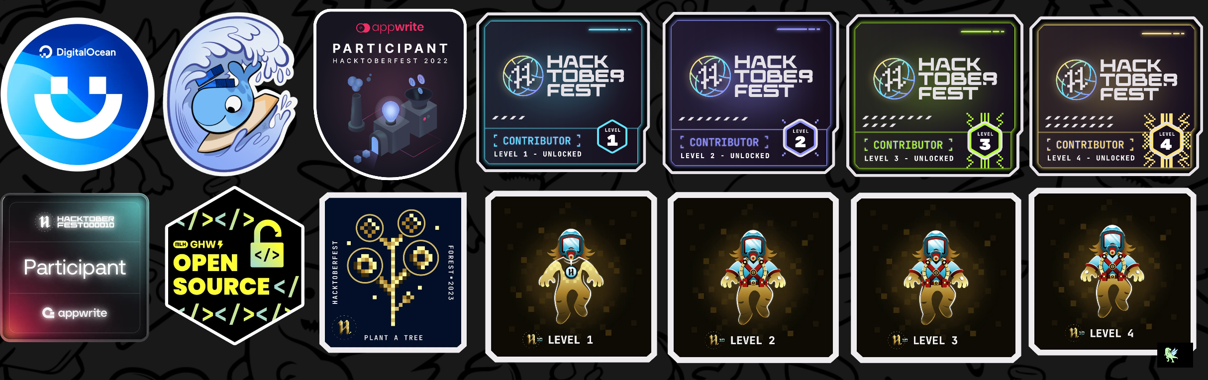 An image of @satyamksharma's Holopin badges, which is a link to view their full Holopin profile