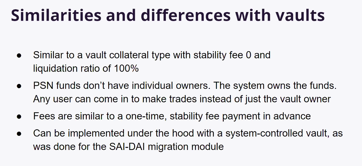 Similarities and differences with vaults