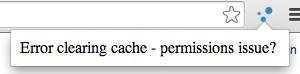 Error clearing cache