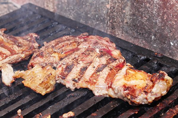 A Slice Of Beef Rib Eye Garnished With Pepper Salt