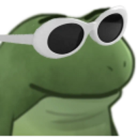 Frog with sunglasses emoji