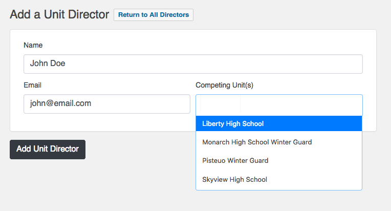 Assigning units to a new director