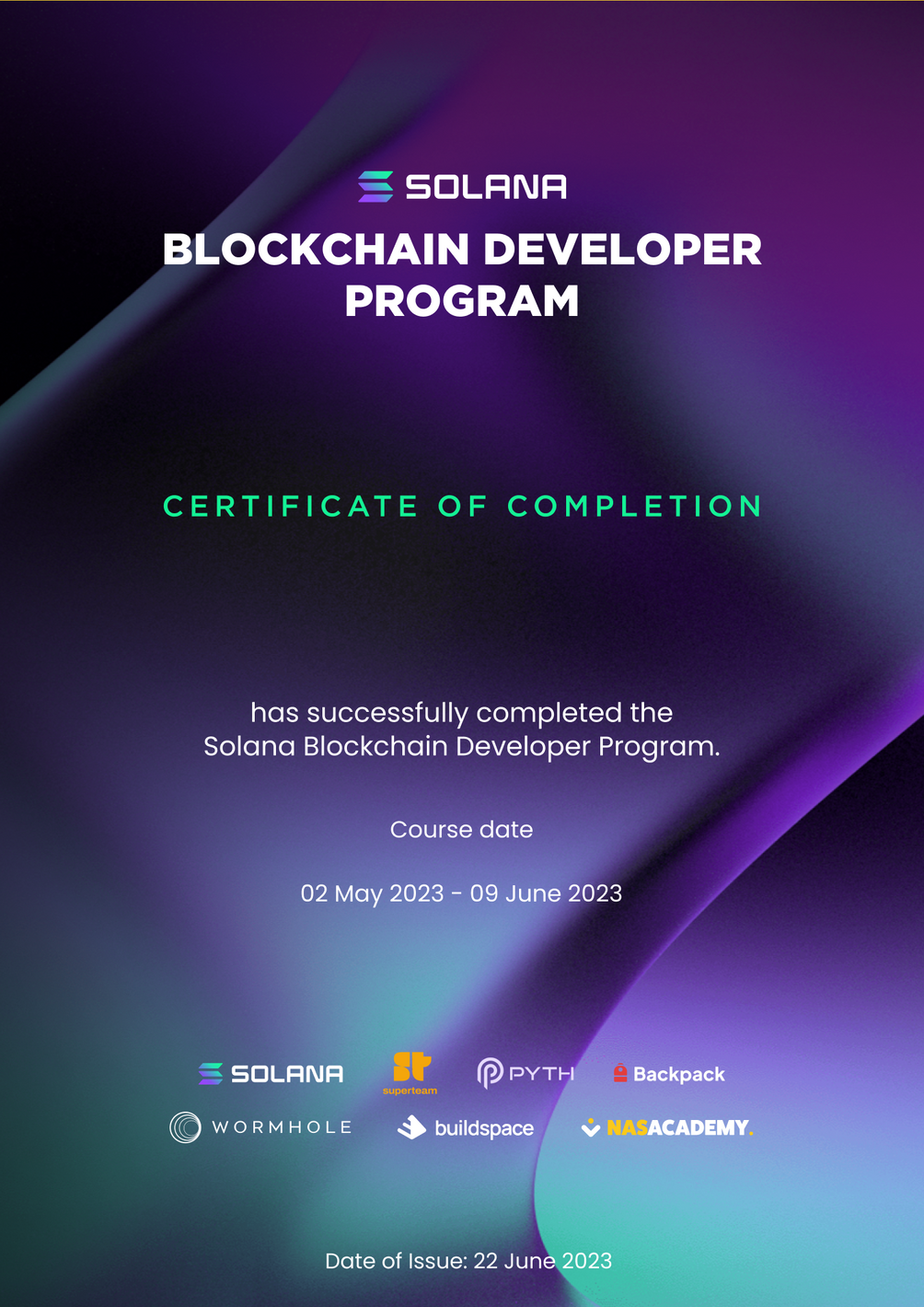 SolanaBootCampCertificate