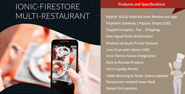 Ionic Firestore Multi Restaurant app