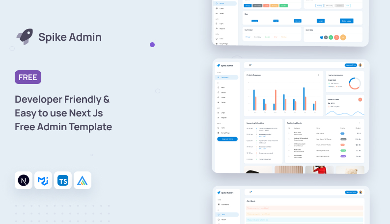 Spike Next Js Free Admin Template Demo Screenshot