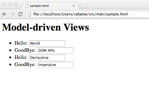 GitHub - toolkitchen/mdv: Model Driven Views Polyfill · GitHub