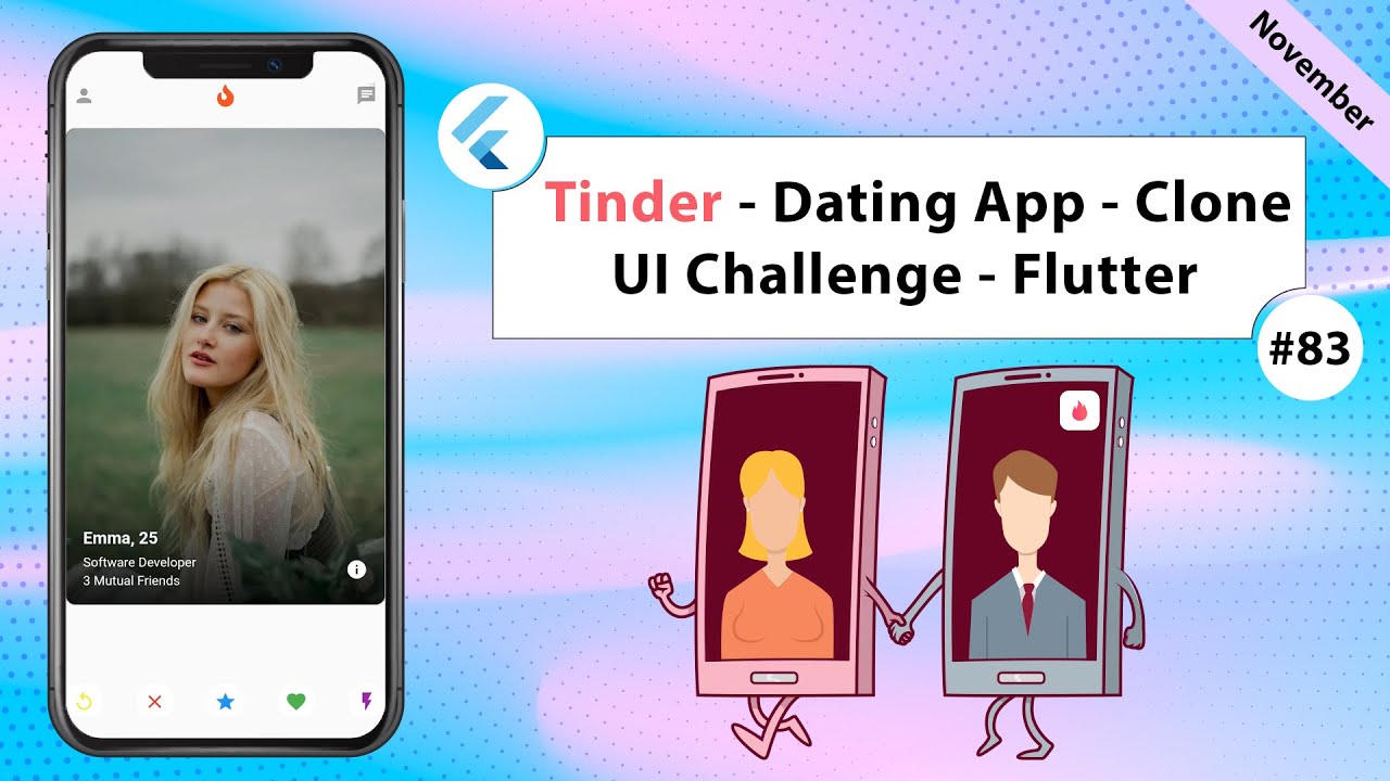 Flutter Tutorial - Tinder - Dating App Clone UI Challenge YouTube video