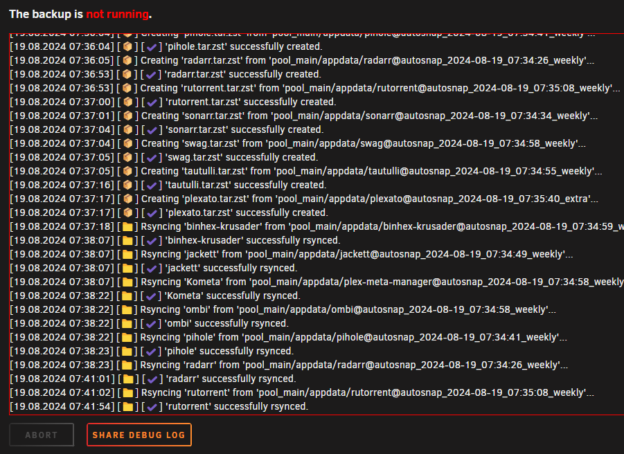 Tar/Rsync Logging