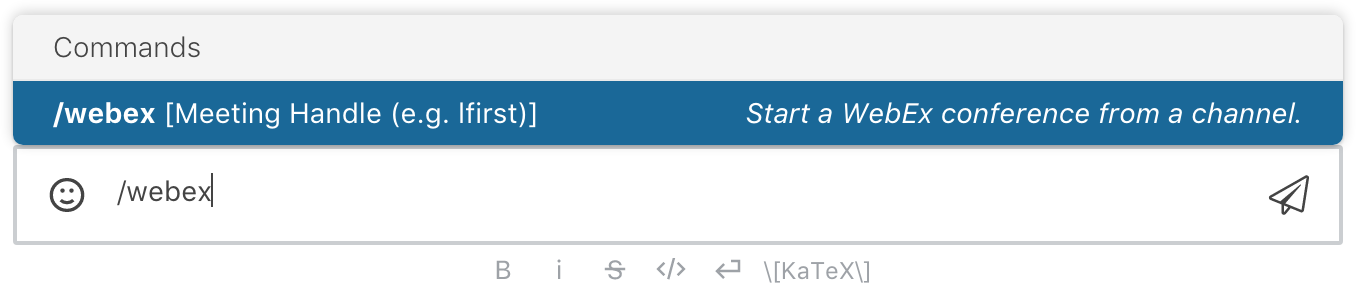 Webex Slash Command
