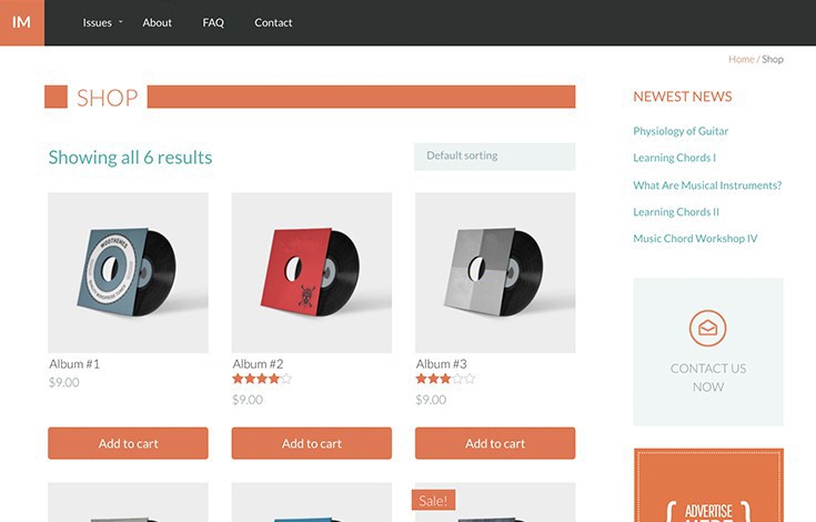 Upfront has MarketPress styles built-in so you can set up an ecommerce shop in minutes.