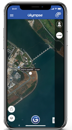 Glympse App showing Disco's location