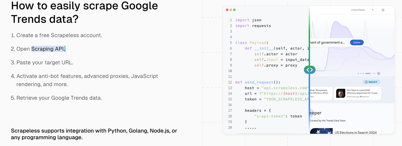 Using Scrapeless Google Trends Scraper API[One-click Data Scraping]