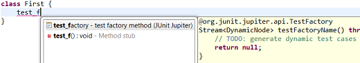 junit jupiter test factory template