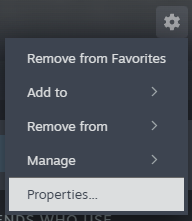 Properties in the Steam library for NVG