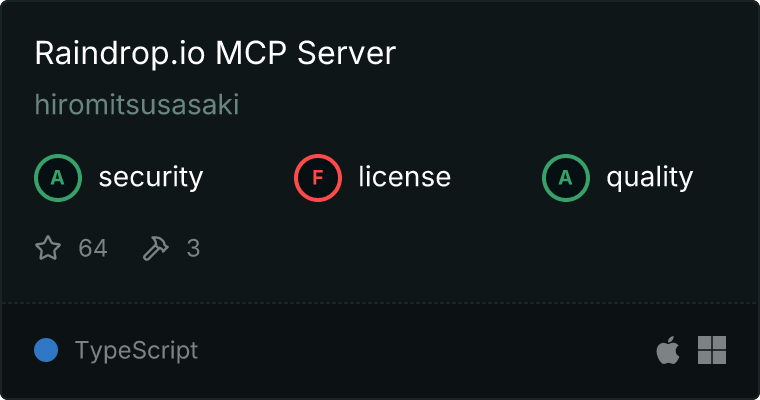Raindrop.io Server MCP server